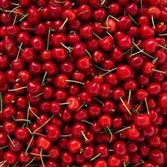 red cherries background