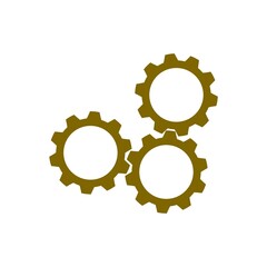 Gears icon symbol isolated on white background