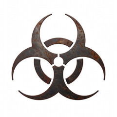 A striking biohazard symbol rendered in bold colors against a simple background signifying caution and hazardous materials isolate on transparent background