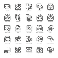 Email Campaign Icon pack for your website, mobile, presentation, and logo design. Email Campaign Icon outline design. Vector graphics illustration and editable stroke.