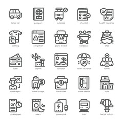 Family Getaway Icon pack for your website, mobile, presentation, and logo design. Family Getaway Icon outline design. Vector graphics illustration and editable stroke.