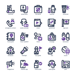 Guided Tour Icon pack for your website, mobile, presentation, and logo design. Guided Tour Icon dual tone design. Vector graphics illustration and editable stroke.