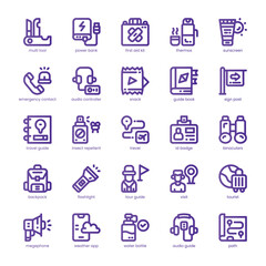 Guided Tour Icon pack for your website, mobile, presentation, and logo design. Guided Tour Icon line basic color design. Vector graphics illustration and editable stroke.