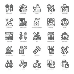 Mountain Escape Icon pack for your website, mobile, presentation, and logo design. Mountain Escape Icon outline design. Vector graphics illustration and editable stroke.