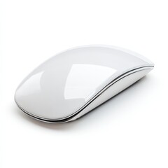 Sleek White Wireless Computer Mouse Isolated on White Background Perfect for Technology and Gadget Websites and Blogs