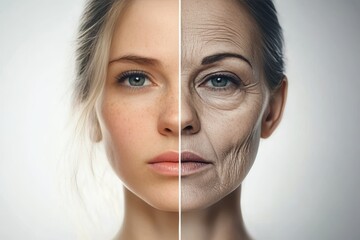 The Transformation of Time A Dual Representation of Youthful Beauty and Aged Appearance in a Face
