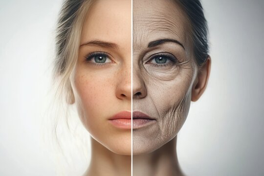 The Transformation of Time A Dual Representation of Youthful Beauty and Aged Appearance in a Face