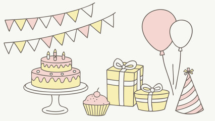 Happy birthday party celebration vector design