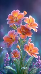 Digital-free moments in nature captured through peaceful solitude, Stunning orange flowers with soft petals against a glowing background. Reflecting slow living with digital-free moments in nature