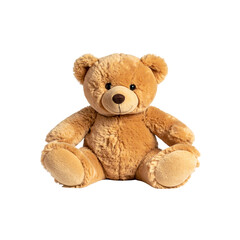 Obraz premium A cute, brown, fluffy teddy bear toy is isolated on a white background