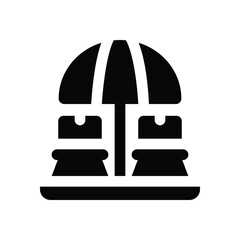 beach umbrella glyph icon. Strong and solid vector icon for websites, mobile interfaces, presentations, and visual branding. High quality and easy to edit.