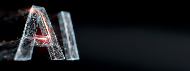 A digital illustration of an AI concept. Banner,
