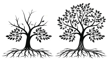 Obraz premium Detailed illustration of a single tree in vibrant colors