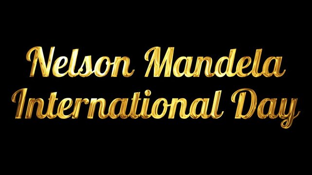 Nelson Mandela Tribute Video - Elegant Gold 3D Text Animation for International Celebration