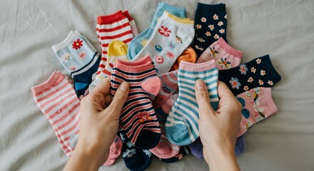 Colorful Children's Socks Collection for Kids Ages 1-5, Variety of Patterns and Sizes, Ideal for Daily Wear