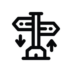 sign post line icon. Clean and minimalist vector icon for websites, mobile apps, presentations, and logos. Fully scalable and customizable for any project.
