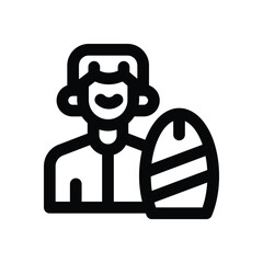 surfer line icon. Clean and minimalist vector icon for websites, mobile apps, presentations, and logos. Fully scalable and customizable for any project.