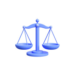 Golden scales of justice symbolizing law, equality, and legal balance, an isolated brass measurement icon