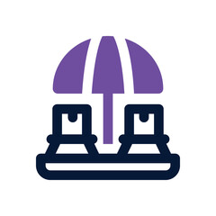 beach umbrella duotone icon. Sleek and modern vector icon for websites, mobile apps, marketing materials, and corporate design. Fully scalable and ready to use.