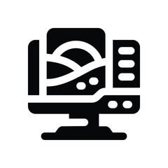 computer glyph icon. Strong and solid vector icon for websites, mobile interfaces, presentations, and visual branding. High quality and easy to edit.