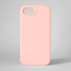 Blank mobile phone case mockup on neutral background