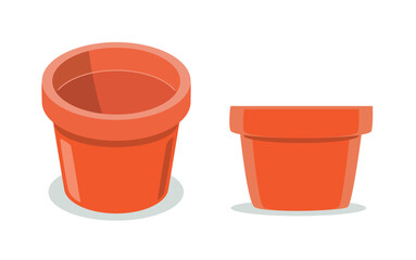 Empty Clay Flower Pots