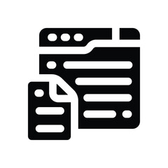 report glyph icon. Strong and solid vector icon for websites, mobile interfaces, presentations, and visual branding. High quality and easy to edit.