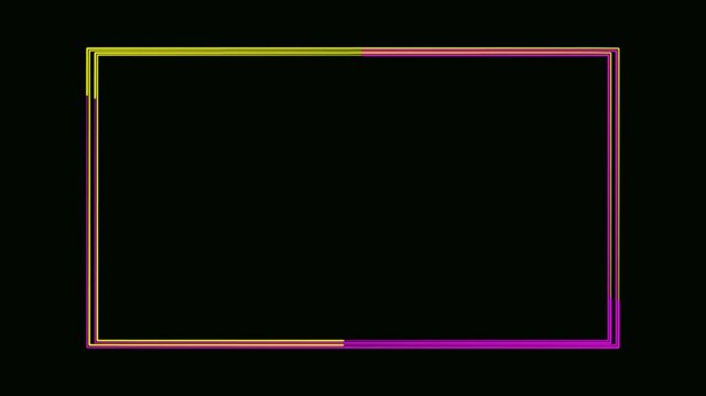 facecam Neon overlay loop. Animated facecam or webcam colorful light. Modern facecam or webcam overlay streaming. 4k