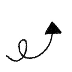 Grunge arrow vector icon. Line movement quirky brush line, doodle emphasis hand drawn arrow, paint mark. 