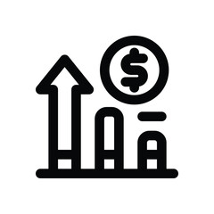 growth line icon. Clean and minimalist vector icon for websites, mobile apps, presentations, and logos. Fully scalable and customizable for any project.