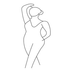 Elegant silhouette of a woman in a hat, a fashion illustration of beauty and style