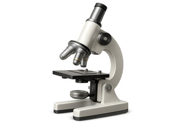 Laboratory microscope standing on a transparent background, ready for scientific research and analysis