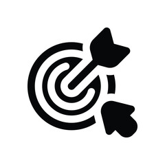 target glyph icon. Strong and solid vector icon for websites, mobile interfaces, presentations, and visual branding. High quality and easy to edit.