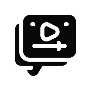video ads glyph icon. Strong and solid vector icon for websites, mobile interfaces, presentations, and visual branding. High quality and easy to edit.