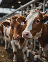Cows entering milking parlor with RFID collars for efficient dairy management