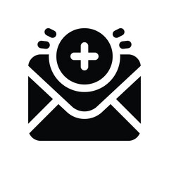 Obraz premium new email glyph icon. Strong and solid vector icon for websites, mobile interfaces, presentations, and visual branding. High quality and easy to edit.