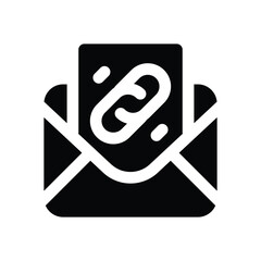 link email glyph icon. Strong and solid vector icon for websites, mobile interfaces, presentations, and visual branding. High quality and easy to edit.