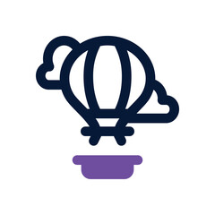 hot air balloon duotone icon. Sleek and modern vector icon for websites, mobile apps, marketing materials, and corporate design. Fully scalable and ready to use.