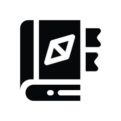 guide book glyph icon. Strong and solid vector icon for websites, mobile interfaces, presentations, and visual branding. High quality and easy to edit.