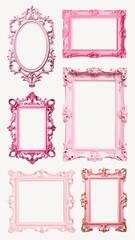 pink vintage frame element set