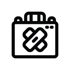 first aid kit line icon. Clean and minimalist vector icon for websites, mobile apps, presentations, and logos. Fully scalable and customizable for any project.
