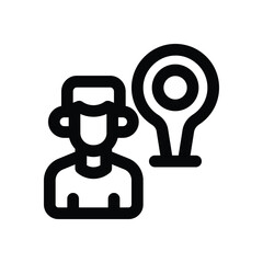 visit line icon. Clean and minimalist vector icon for websites, mobile apps, presentations, and logos. Fully scalable and customizable for any project.