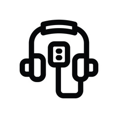 audio guide line icon. Clean and minimalist vector icon for websites, mobile apps, presentations, and logos. Fully scalable and customizable for any project.