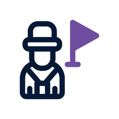 tour guide duotone icon. Sleek and modern vector icon for websites, mobile apps, marketing materials, and corporate design. Fully scalable and ready to use.