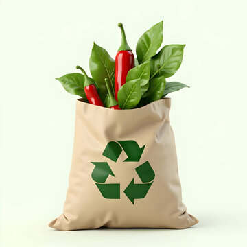 3d peaper bag with vegetables png file download