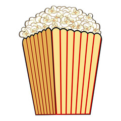 cartoon popcorn box, fun snack vector illustration isolated on transparent background, work of hand drawn