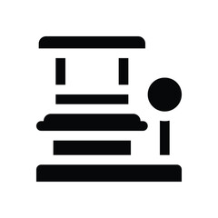 bus stop glyph icon. Strong and solid vector icon for websites, mobile interfaces, presentations, and visual branding. High quality and easy to edit.