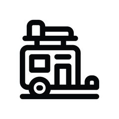trailer line icon. Clean and minimalist vector icon for websites, mobile apps, presentations, and logos. Fully scalable and customizable for any project.