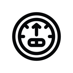 speedometer line icon. Clean and minimalist vector icon for websites, mobile apps, presentations, and logos. Fully scalable and customizable for any project.