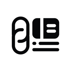 link glyph icon. Strong and solid vector icon for websites, mobile interfaces, presentations, and visual branding. High quality and easy to edit.